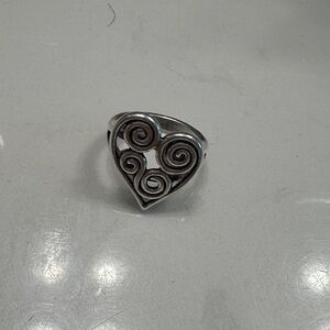 James Avery Silver Heart Swirl Ring